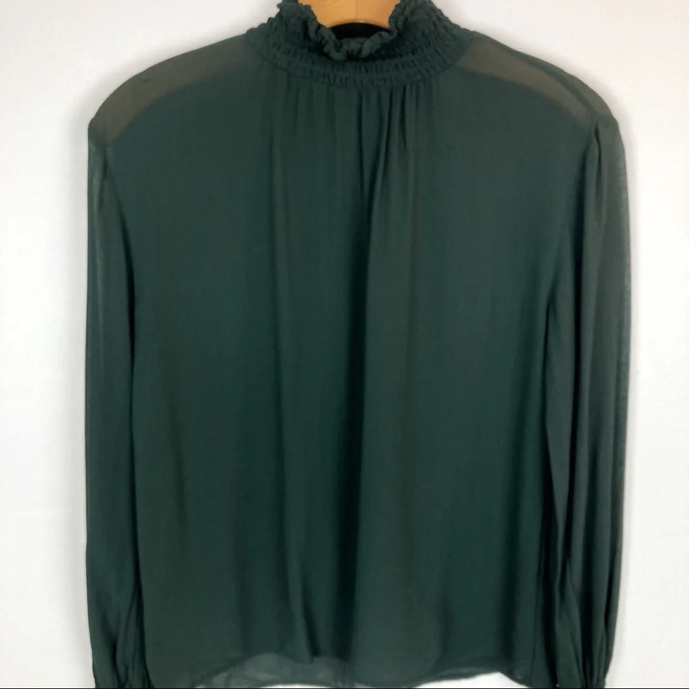 & Other Stories Ruffle Mock Neck Blouse Size 4